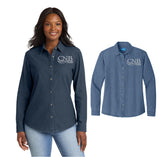 Port & Co® Women's Long Sleeve Value Denim Shirt
